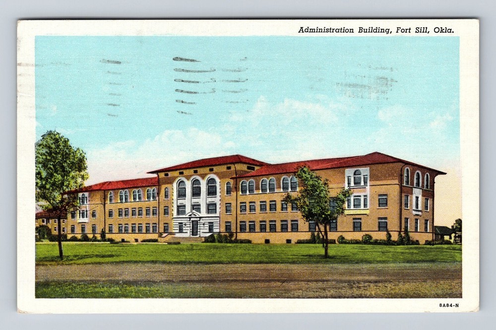 Fort Sill OK-Oklahoma Administration Building Vintage c1948 Postcard