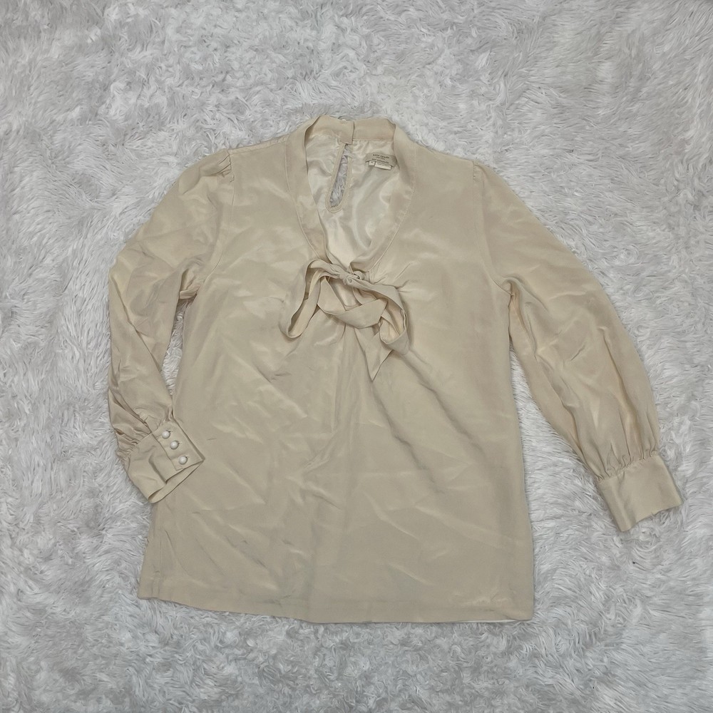Kate Spade 100% Silk Blouse Women’s Size M Medium Elegant Designer Cream Top