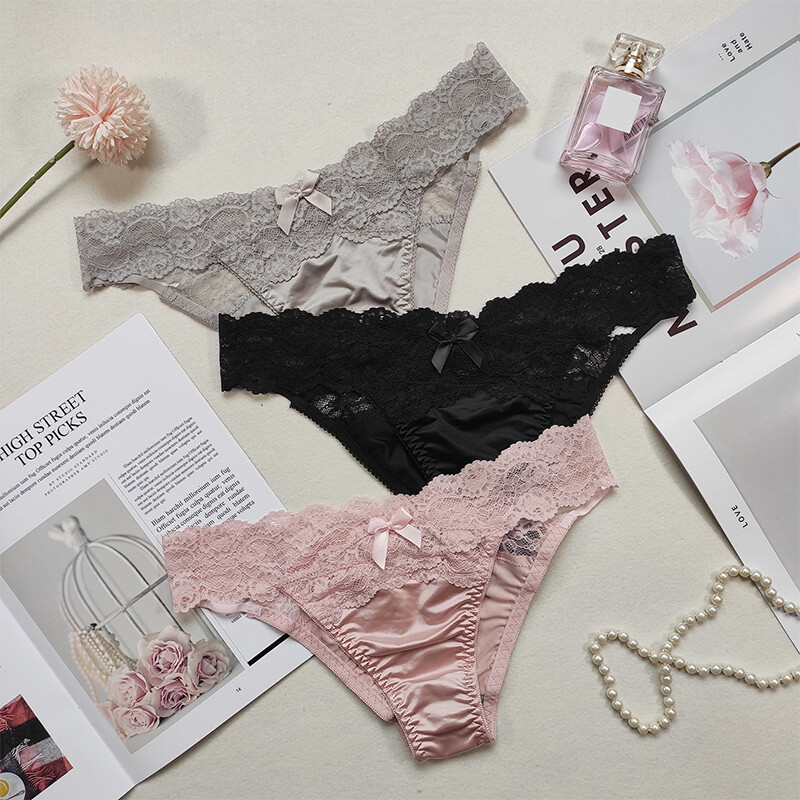 Women Lace Panties Sexy G-string Thong Lingerie Briefs Soft Underwear Sleepwear