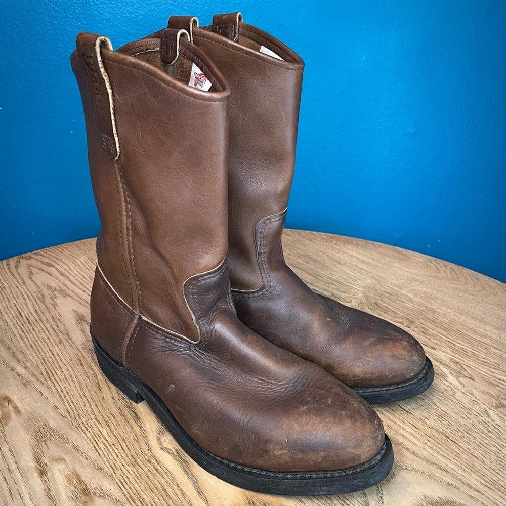 Red Wing Pecos 2214 Steel Toe Pull-On Work Boots for Men Size 10.5 E Wide