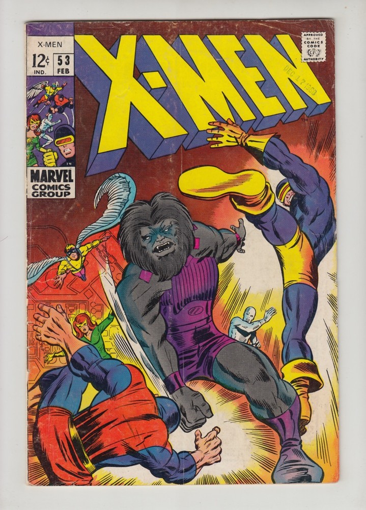 X-MEN #53 VG 4.0 MARVEL COMICS 1969 *1st BARRY SMITH COMIC WORK