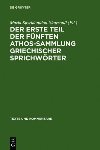 Der erste Teil der fünften Athos-Sammlung griechischer Sprichwörter (Hardback)