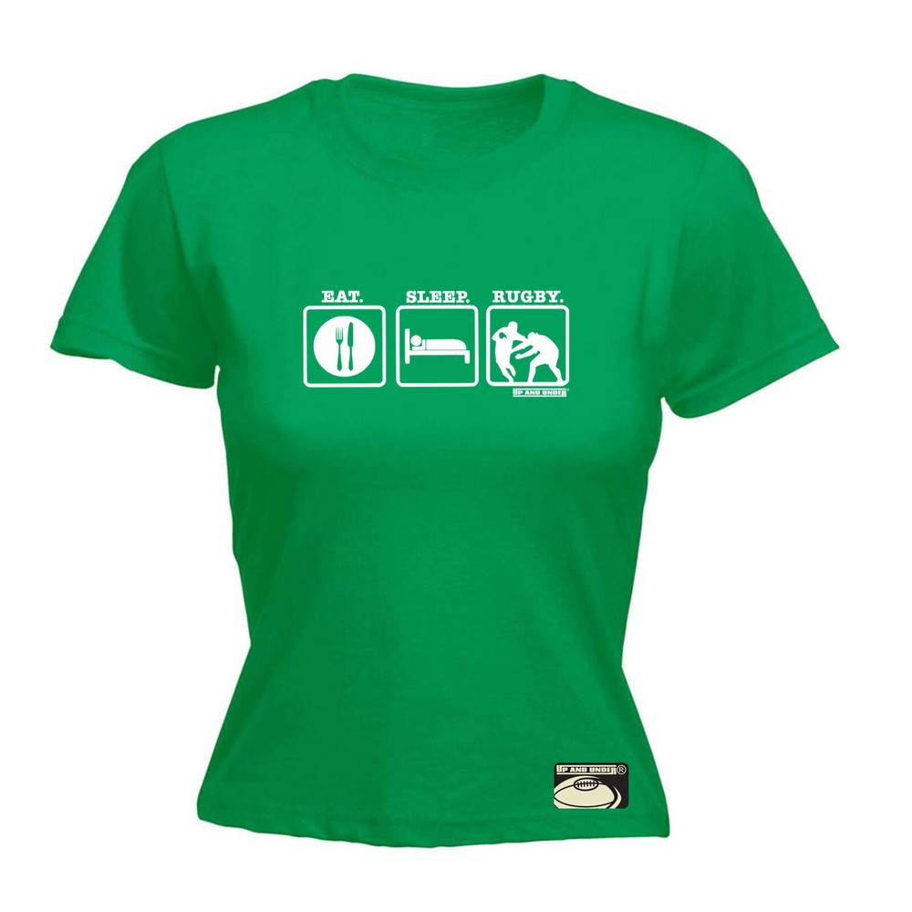 Rugby Uau Eat Sleep - Womens T Shirt Funny T-Shirt Novelty gift tshirt