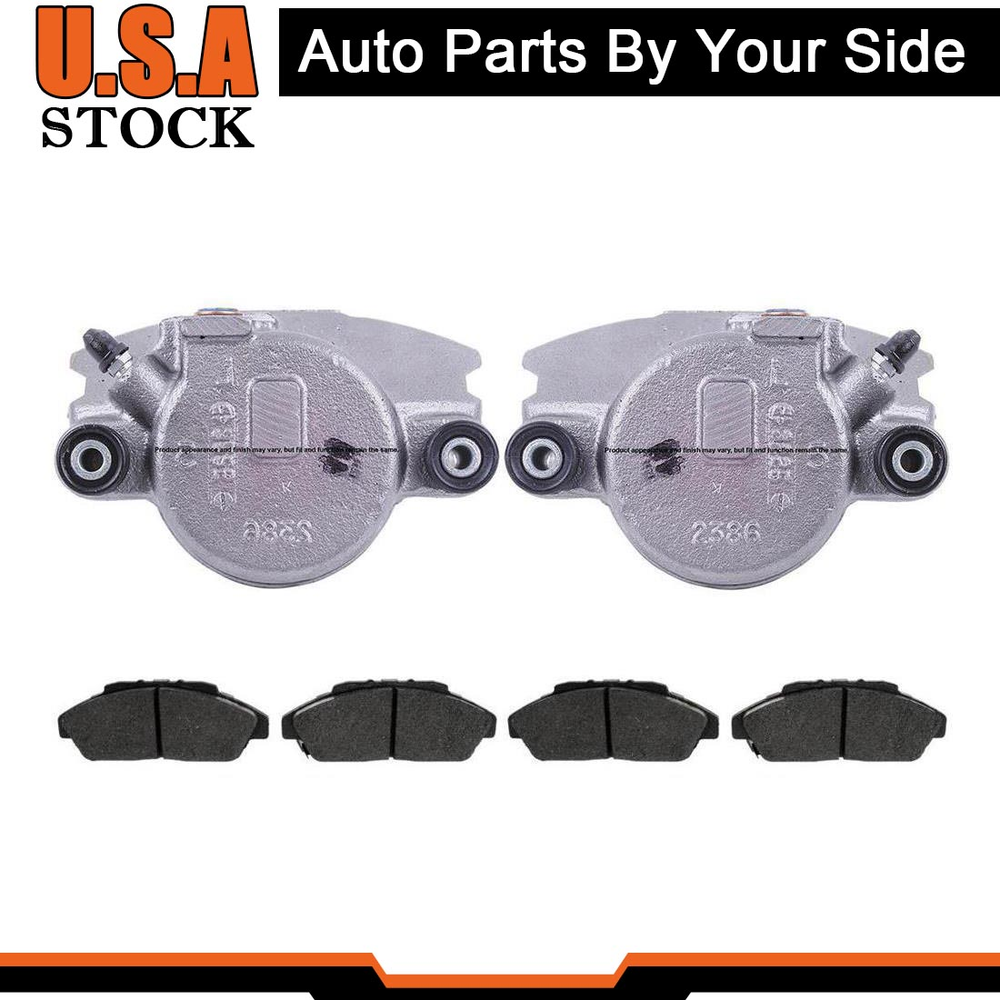 Front Left Front Right Brake Calipers & Ceramic Pads For 1994-1996 Ford Bronco