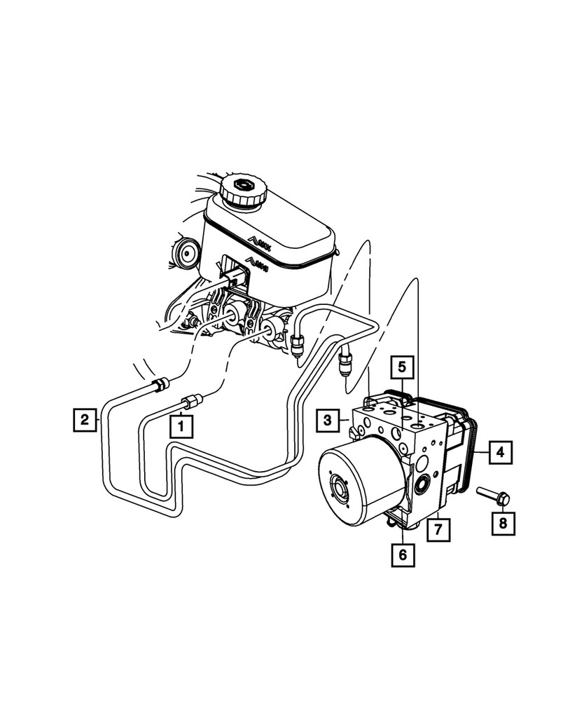 Genuine Mopar Master Cylinder To Hcu Tube Assembly Brake 52129153AFSelect Your Vehicle to Ensure Guaranteed Fit-QTY1