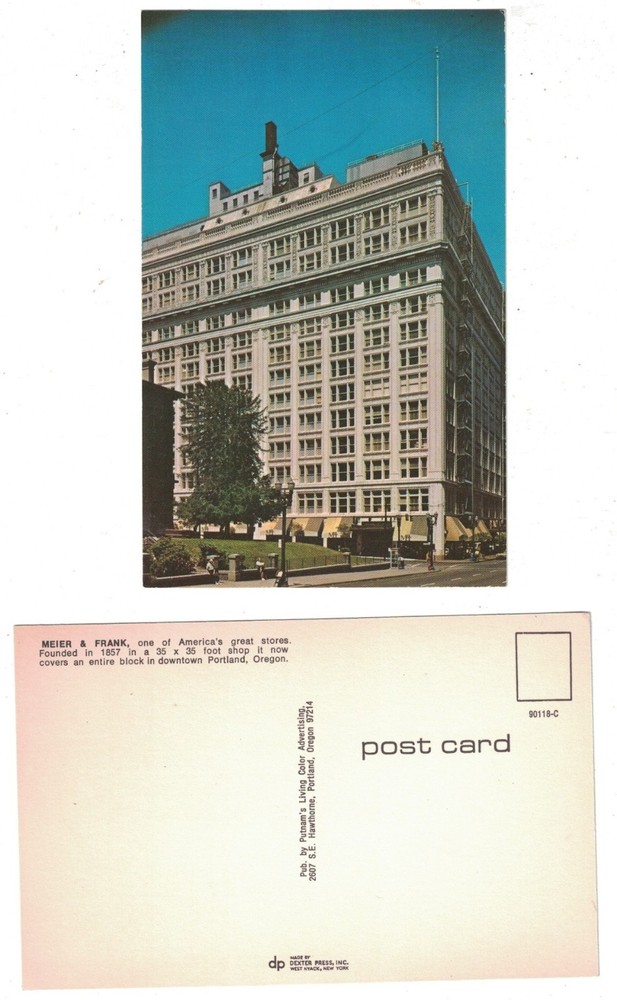 Vintage 1960'S Meier & Frank Department Store Portland Oregon Postcard