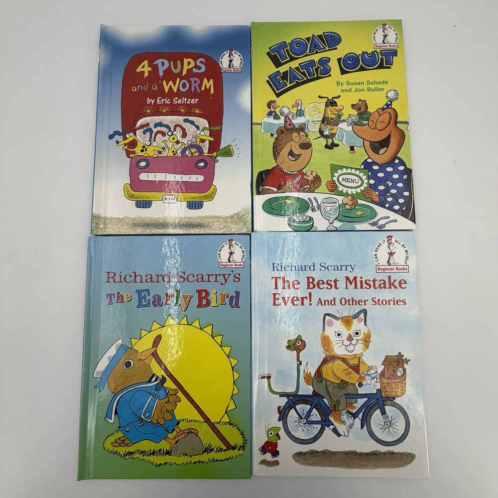 Lots of 4 Dr. Seuss Richard Scarry's Books Hardback vintage includes 1st Edition