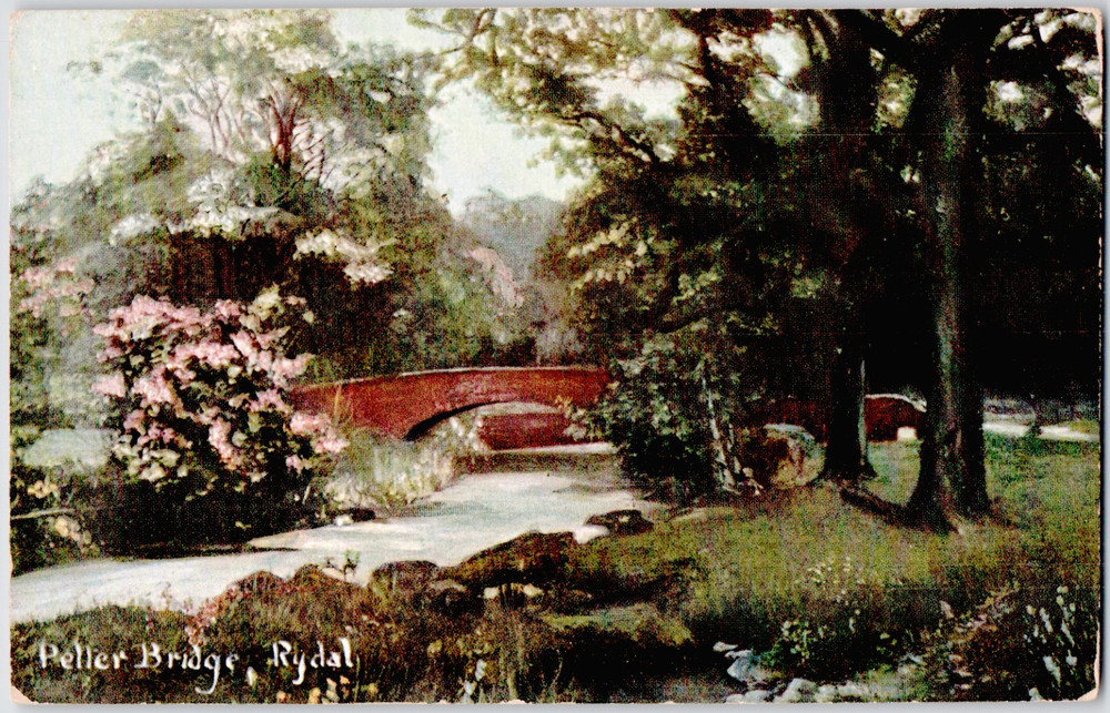 UK England Cumbria Rydal Peller Bridge Lake District Stream View 1910 Postcard