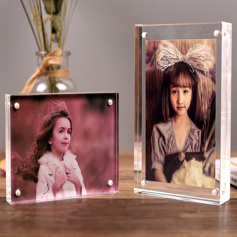 Transparent Acrylic Picture Photo Frame Magnetic Photocard Holder Poster Display