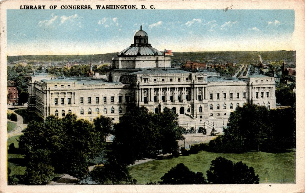 LIBRARY OF CONGRESS, WASHINGTON, D. C., UNION NEWS COMPANY, CAPITOL Postcard