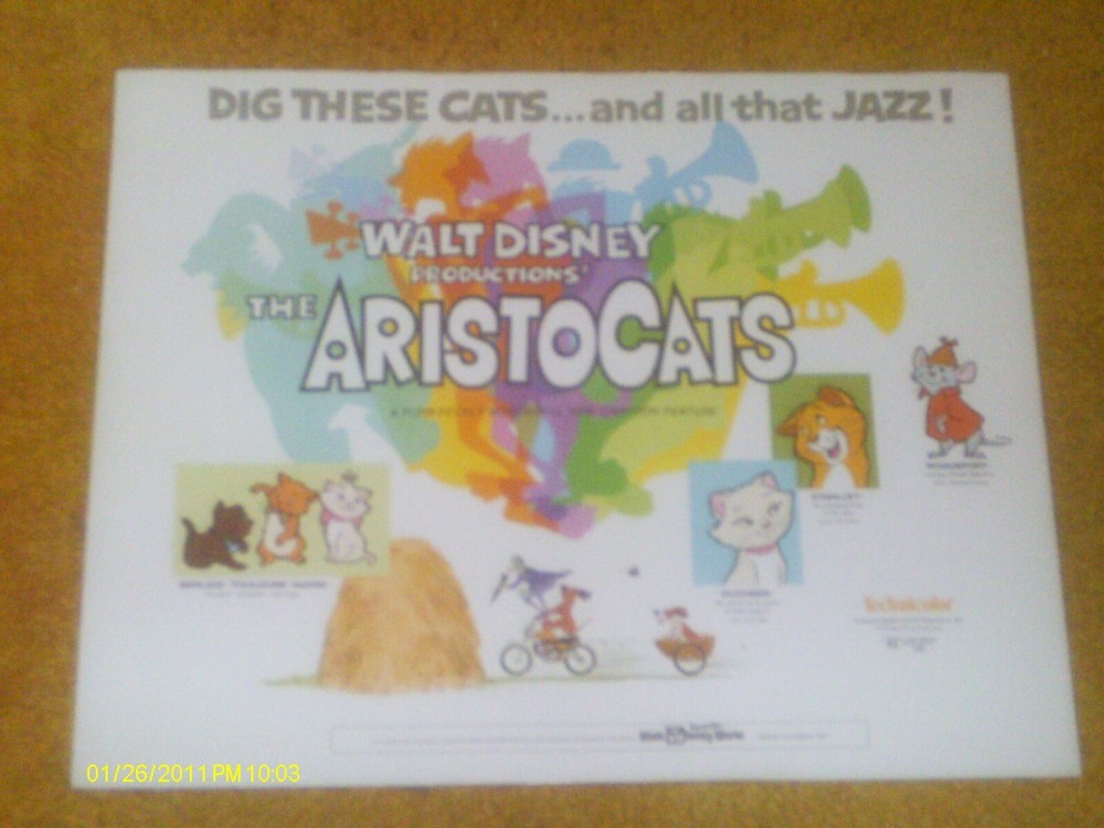 THE ARISTOCATS film-Disney-LOBBY CARD circa 1970; APPROX. 11