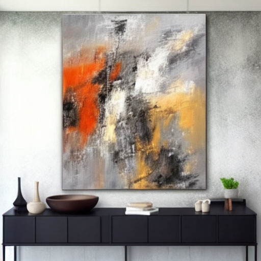 yelloe Handmade Abstract Oil Painting Large Graffiti black Painting home Room