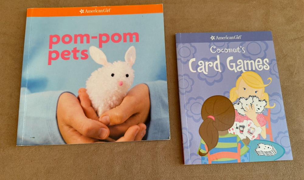 Pom-Pom Pets & Coconut's Card game books lot 2 American Girl softcover craft