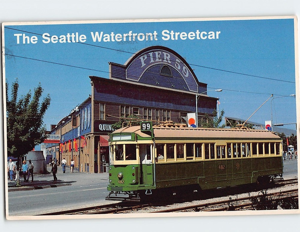 Postcard The Seattle Waterfront Streetcar Seattle Washington USA