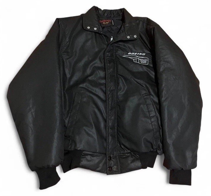 Vintage 70s Boeing Bomber Flight Jacket Talon Zip Dunbrooke Pla-Jac Size M