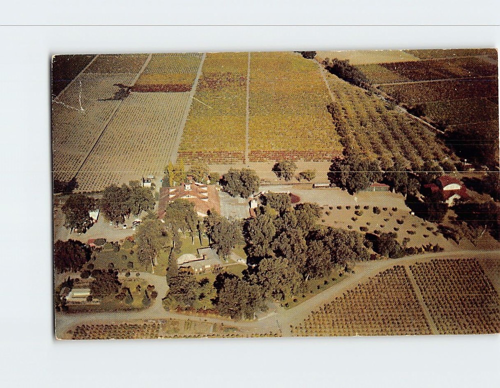 Postcard Aerial View Charles Krug Winery St. Helena California USA