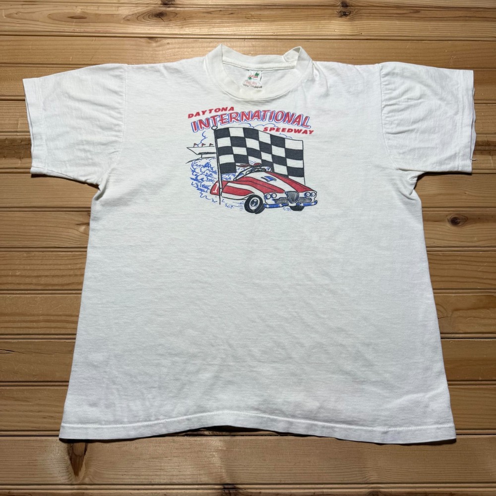 Vintage 70s Daytona International Speedway Race Car Nascar Graphic T-Shirt Large