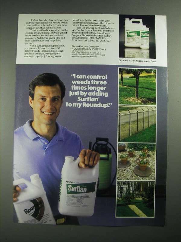 1987 Elanco Surflan Ad - I Can Control Weeds Three Times Longer