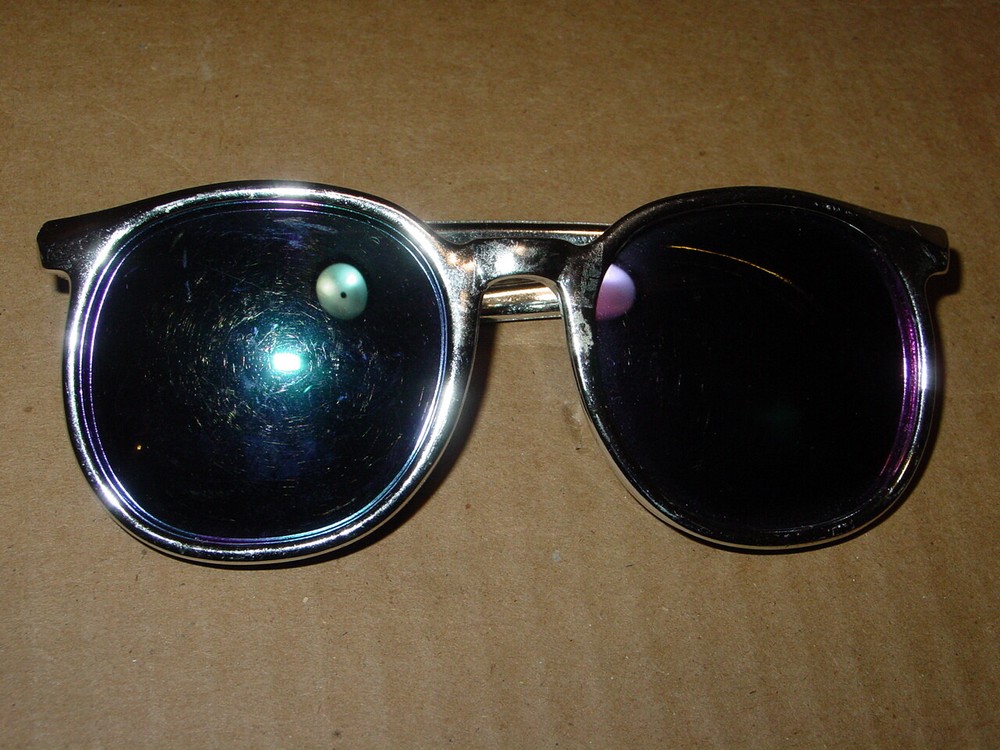 Vintage 1980s GQ Retro New Wave Sunglasses Silver Frame B-2 Summer Groove