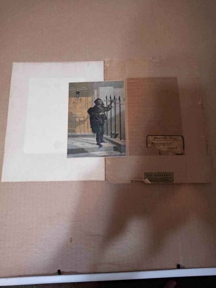 SEE DETAILS 1853 GEORGE BAXTER Print The Morning Call Picturing Chimney Sweep