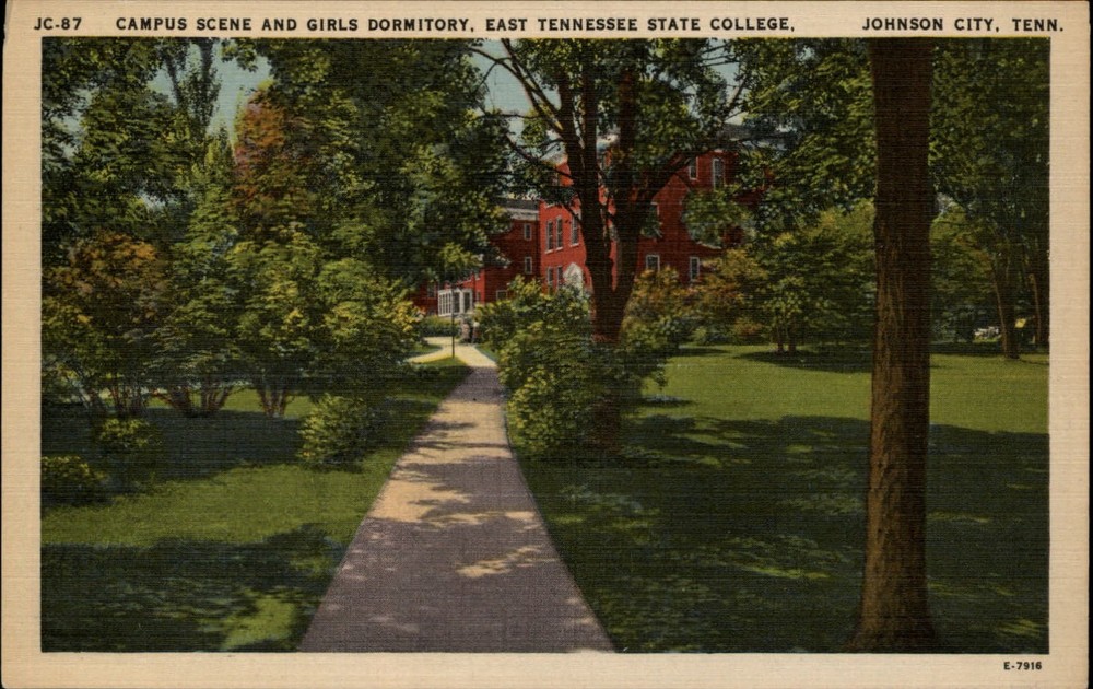Johnson City Tennessee ~ East Tennessee State College ~ Dormitory ~ postcard