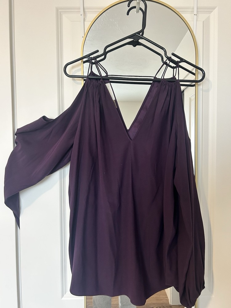 V Neck Cold Shoulder Blouse Ramy Brook Size Large