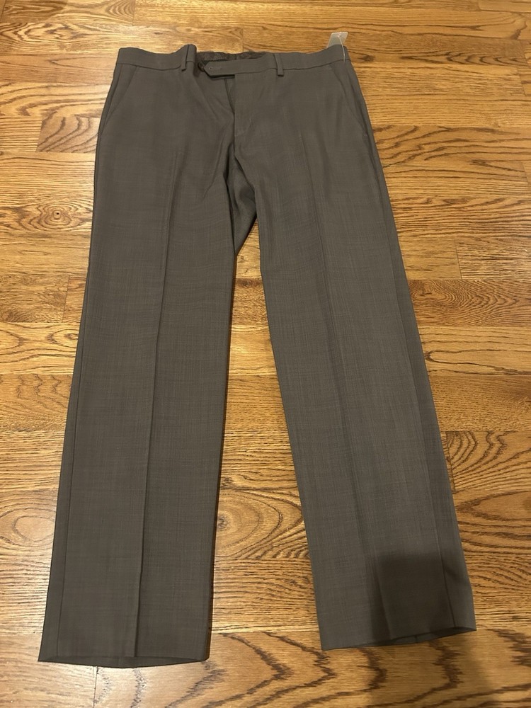 NEW Michael Kors Pants Mens 34x30 Stretch Flat Front Dress Slacks Brown