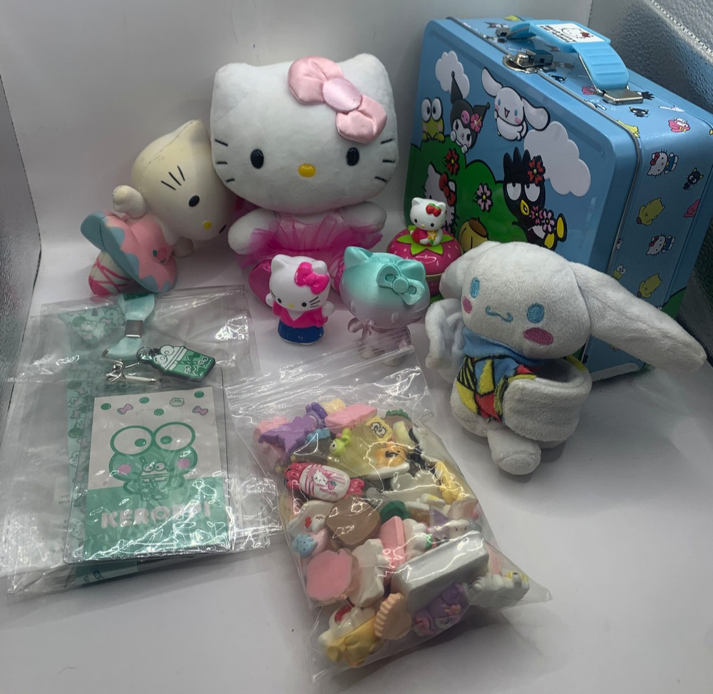Lot Hello Kitty Sanrio Plush Figure Resin Craft Items Metal Tin Collectibles