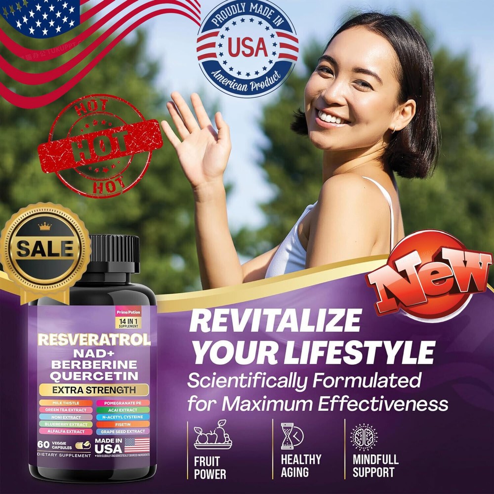 21000MG Resveratrol Capsules Maximum Strength Natural Anti Aging Antioxidant US