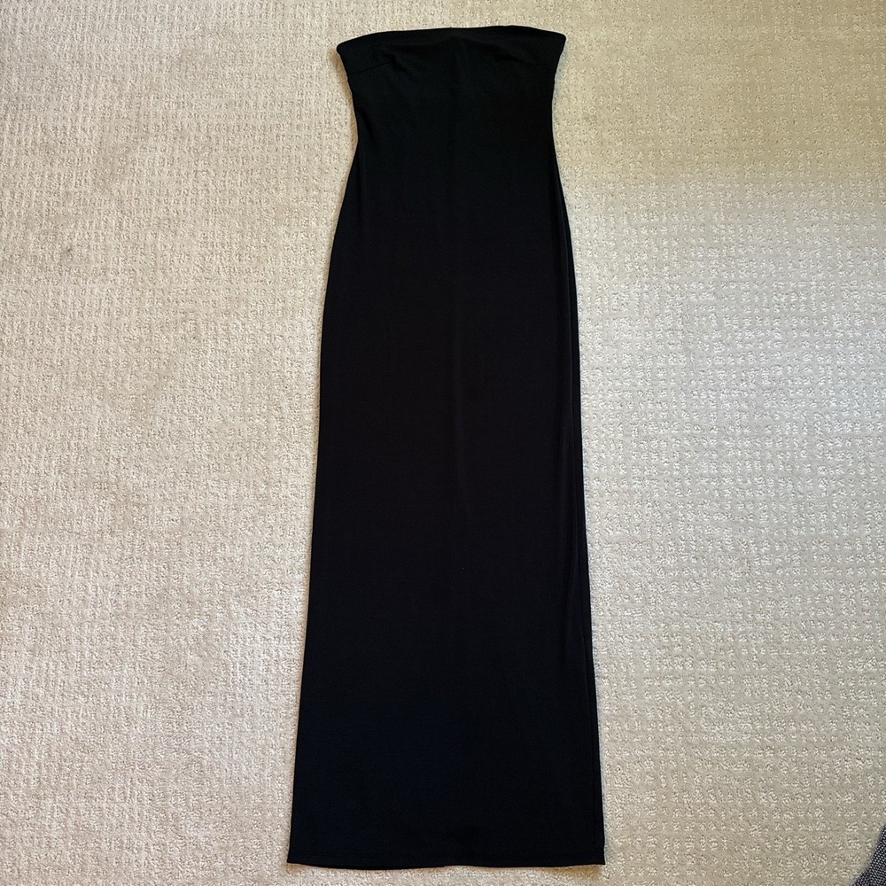Forever 21 Midi Maxi Dress Womens Size Small Black Strapless Party Cocktail