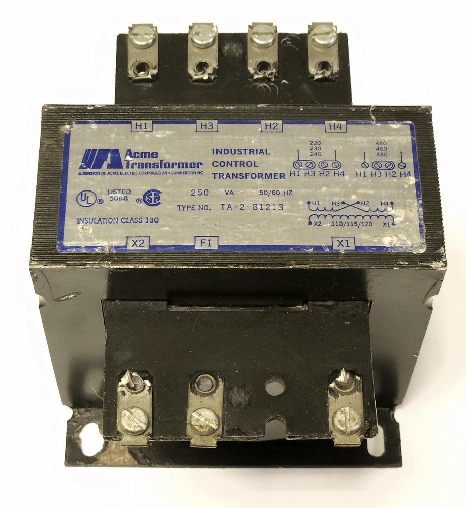 ACME Industrial Control TRANSFORMER TA 2 81213 250 VA Primary 220 240 460 480