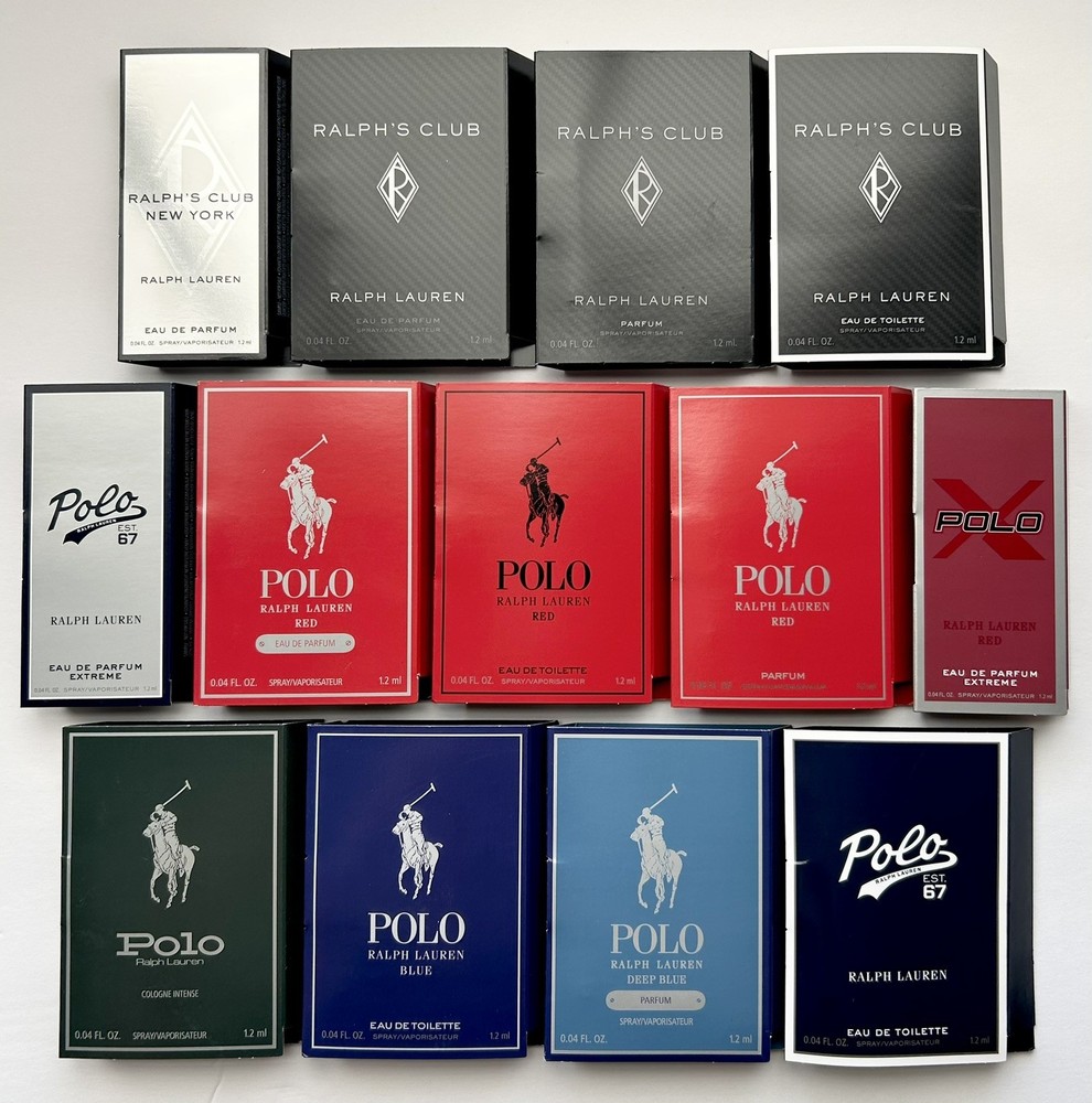 Polo Ralph Lauren Cologne Perfume Collection 13pc Sample Vial Spray Set