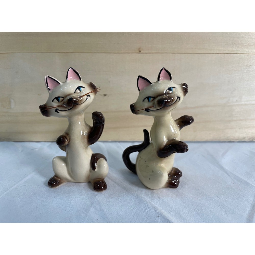 Vintage Siamese Cat Salt and Pepper Shakers Lady and the Tramp Si Am Japan