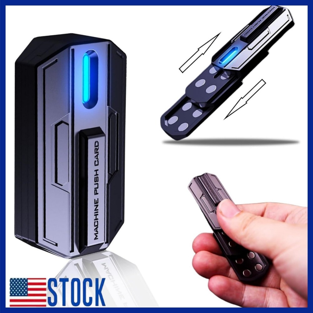 Glow-in-The-Dark Magnetic Metal Fidget Toys,3-Layer Push Card EDC Fidget Toy