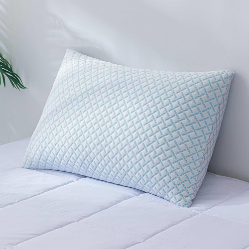 Cooling Medium Soft Viscose Shredded Memory Foam Pillow Queen Size White