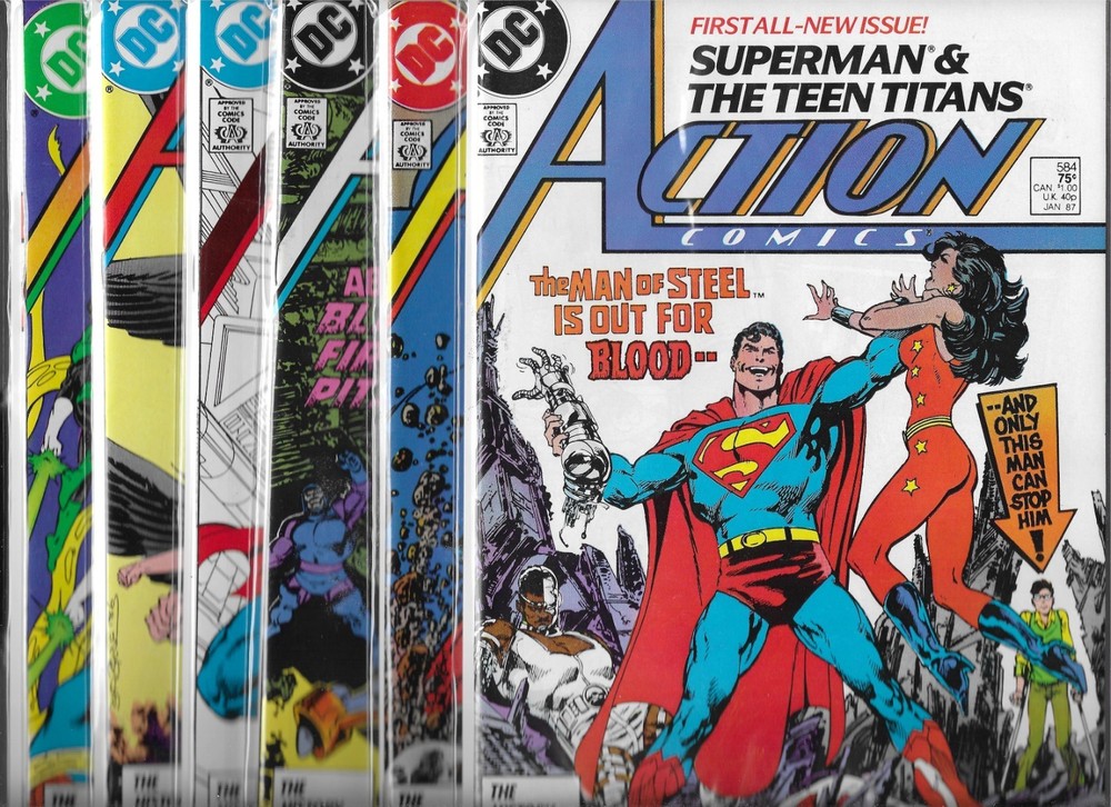 Action Comics Lot Of 6 #584 585 586 587 588 589 (Nm-) High Grade Copper Superman