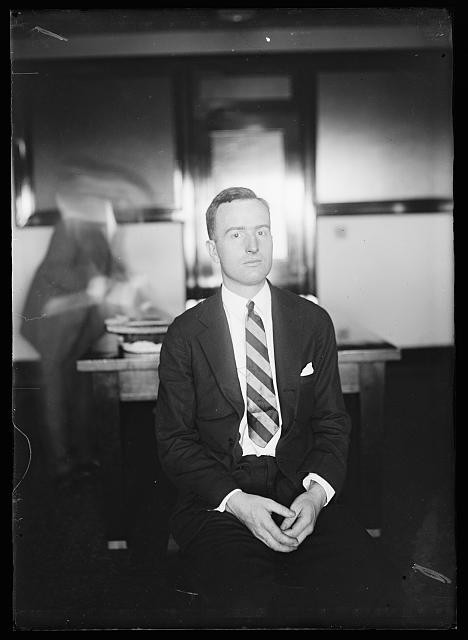 Photo:1923 Portrait Man in Suit and Striped Tie Studio Photograph