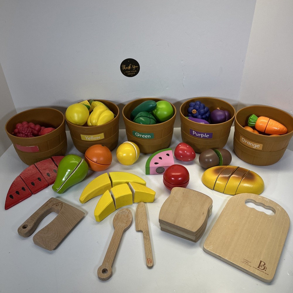 Learning Farmer's Market Color Sorting  over 41 Veggies & Fruits And 5 Buckets