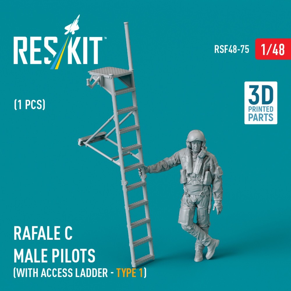 Rafale C Male Pilot with Access Ladder 1:48 3D ResKit RSF48-0075