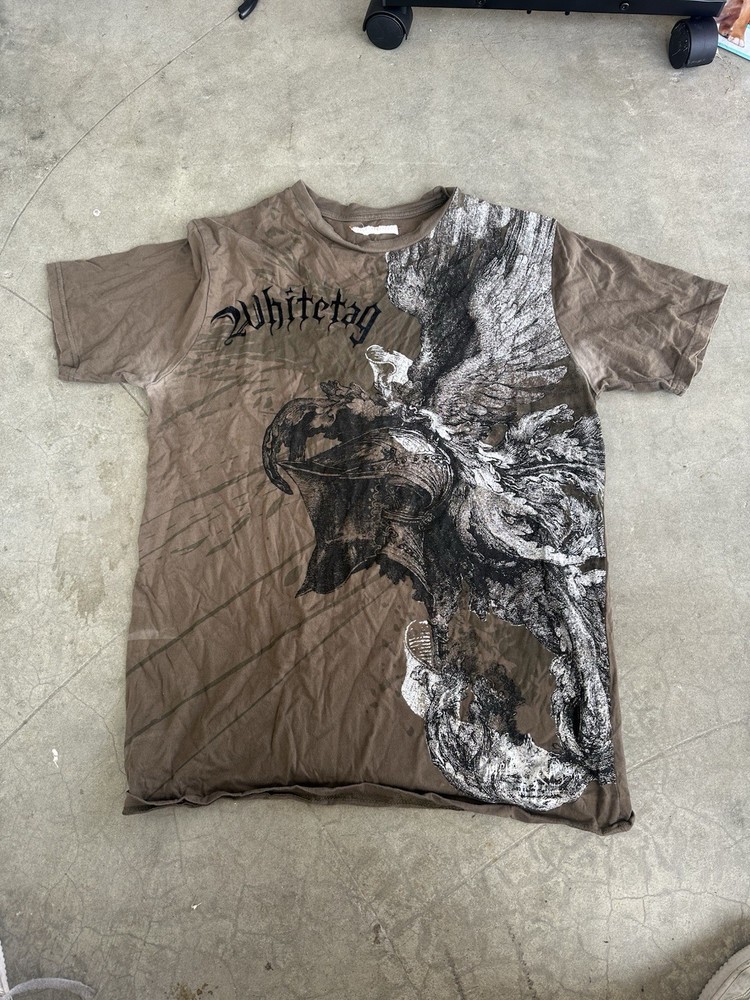 Vintage Y2K Rare M Affliction Double Sided T-Shirt Angel Wings Distressed