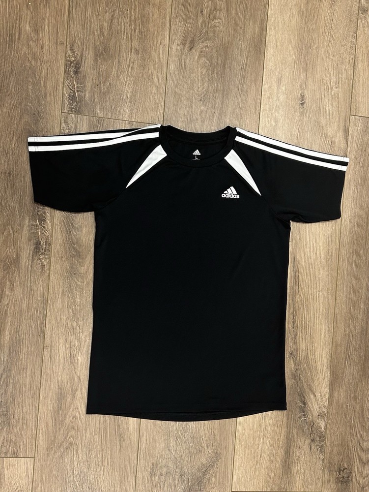 Black And White Adidas Athletic Shirt Size Youth Large