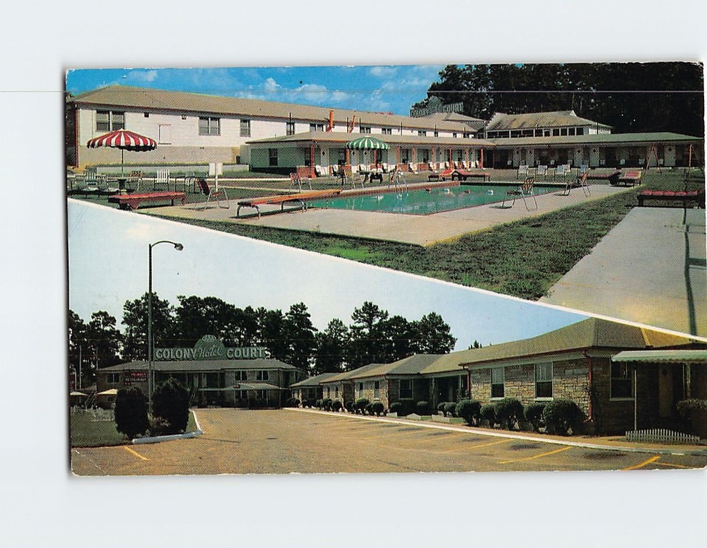 Postcard Colony Hotel Court Columbus Georgia USA