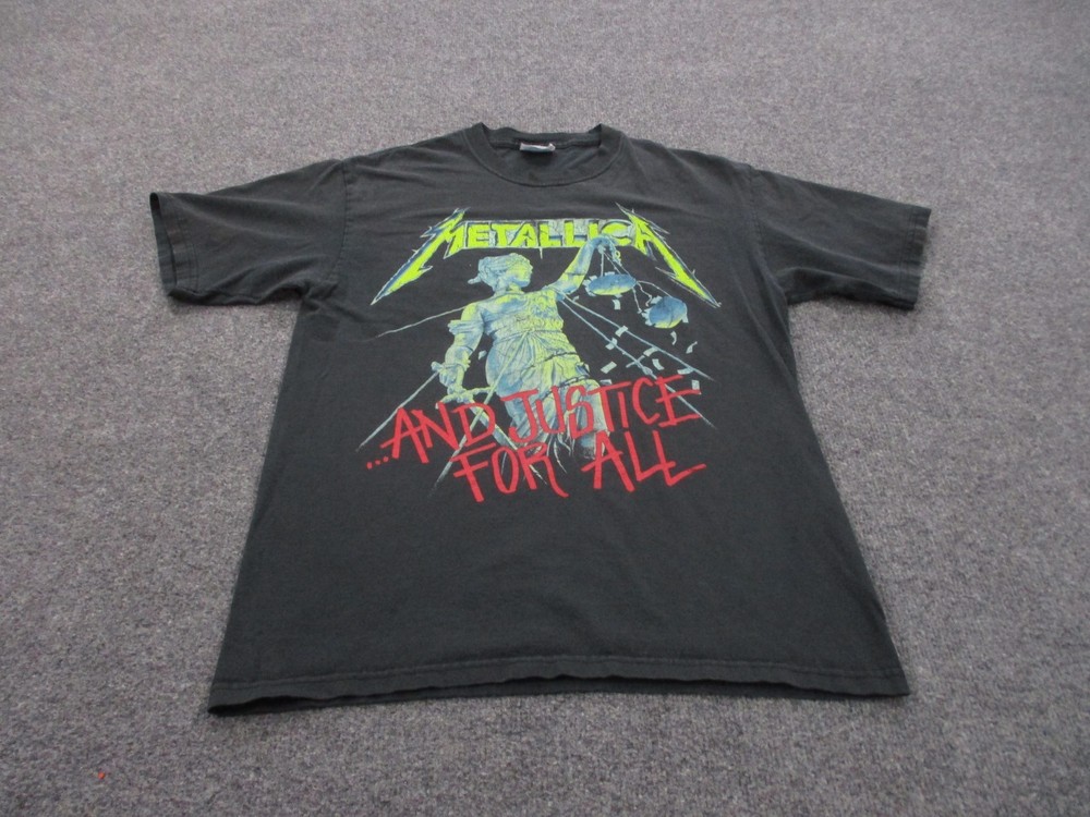 Vintage Metalica Shirt Men M Graphic Hammer Justice For All Metal Band 1994 90s