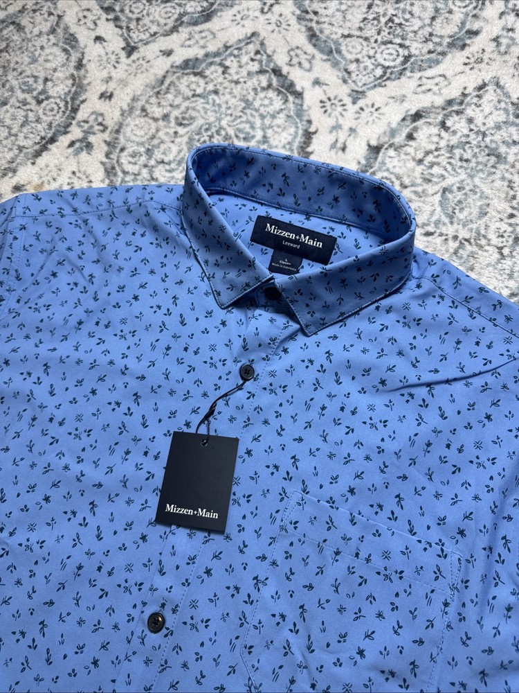 Mizzen + Main Leeward Short Sleeve Button Up Casual Shirt Men’s Size L