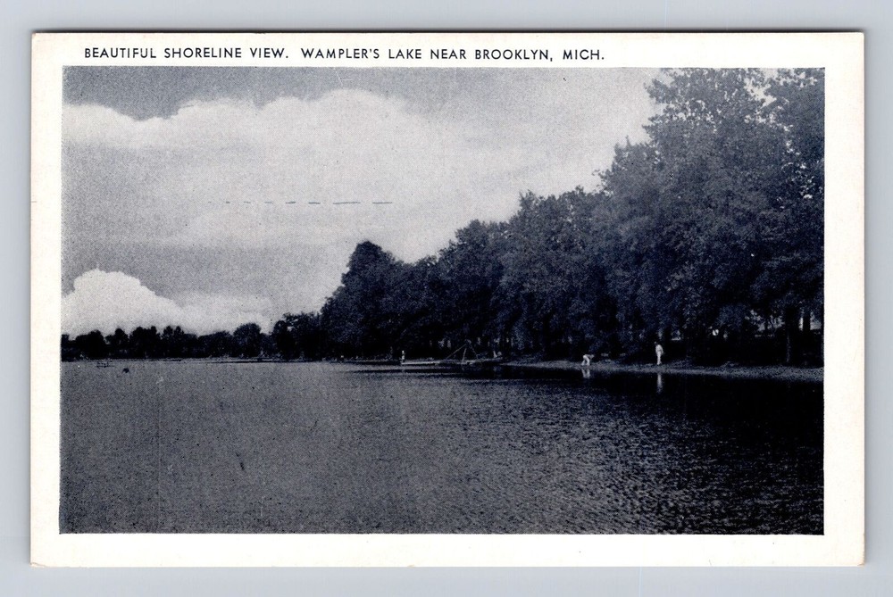 Brooklyn MI-Michigan, Wamplers Lake, Antique Vintage Souvenir Postcard