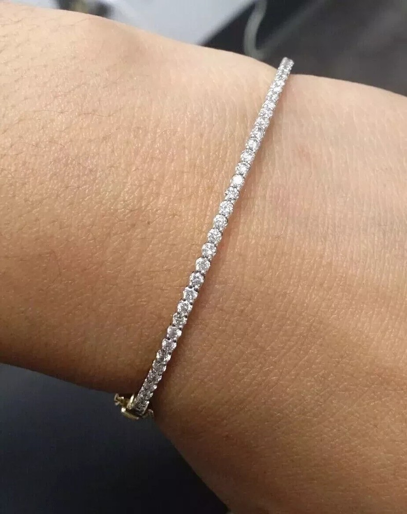 5Ct Round Cut Lab-Created Diamond Women Tennis Bracelet 14k White Gold Plated 7