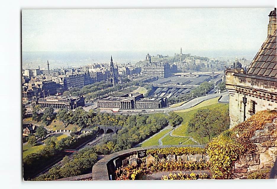 Postcard Panoramic View Edinburgh Scotland