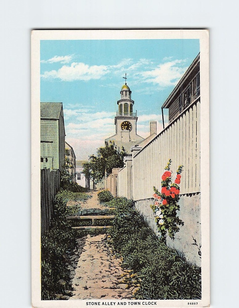 Postcard Stone Alley and Town Clock