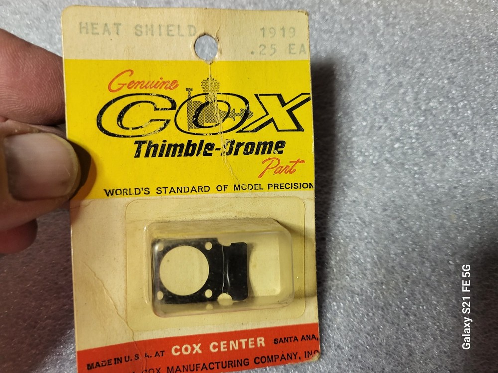 Genuine Cox Engine Heat Shield Part on Card #1919