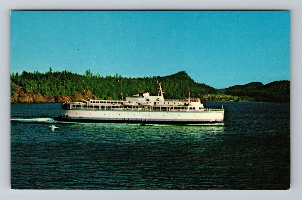 Canada Victoria British Columbia M.V Queen of Vancouver Vintage Postcard